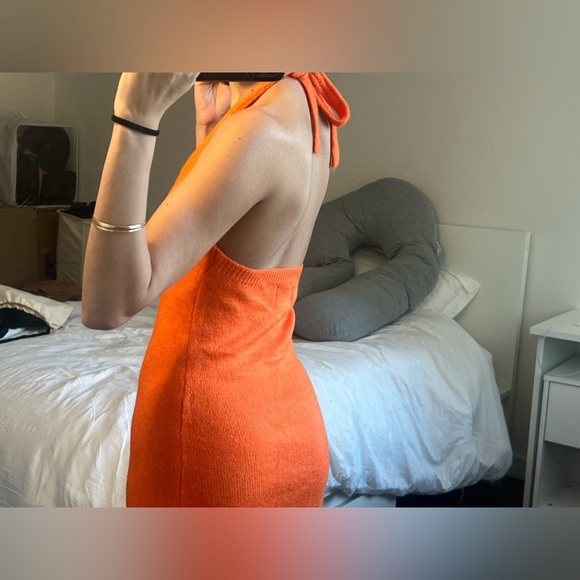 Princess Polly Orange Knit Halter Dress - Picture 3 of 3